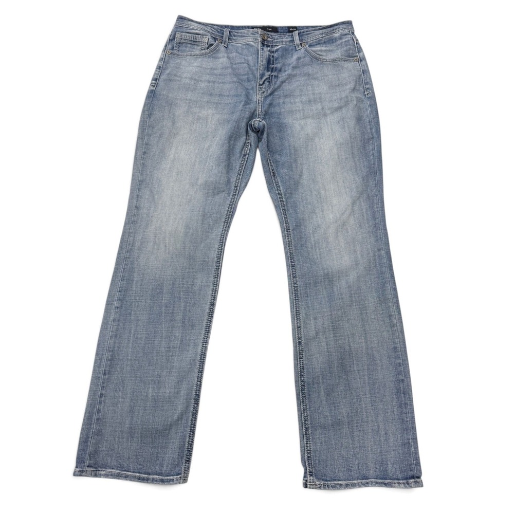 BKE Tyler Mens Straight Leg Jeans 38 x 34 Medium Blue GBP23322 Stretch Denim